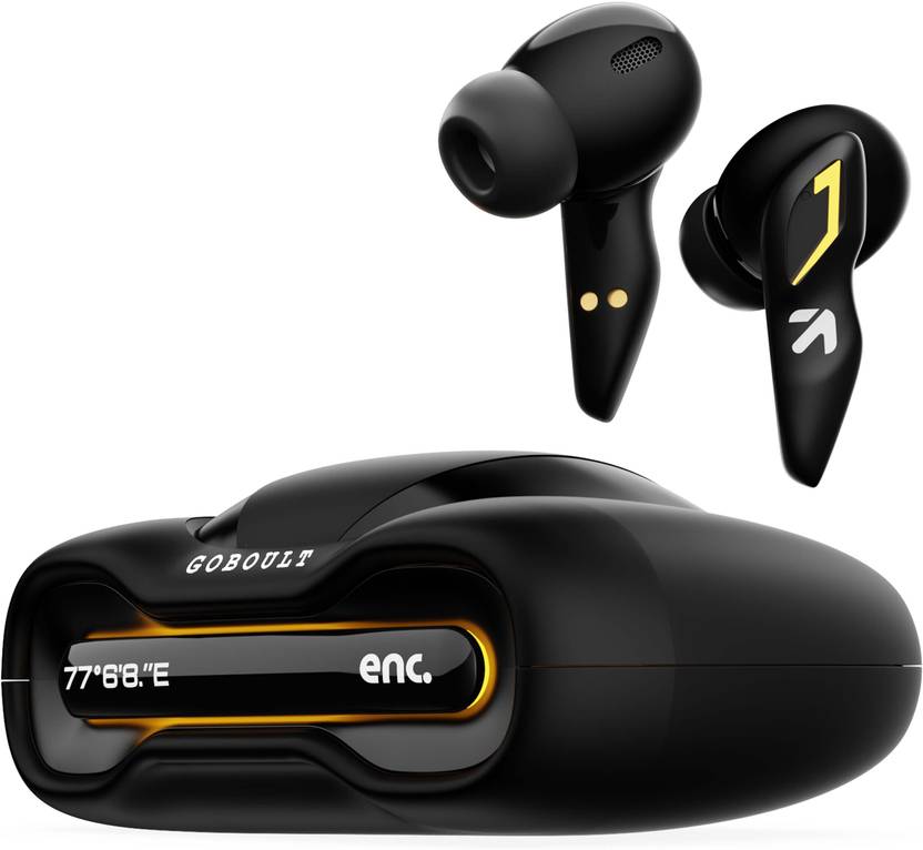 GOBOULT (previously Boult) Astra with Quad Mic ENC, 48Hrs Battery, Low Latency Gaming Bluetooth (Black Gloss, True Wireless)