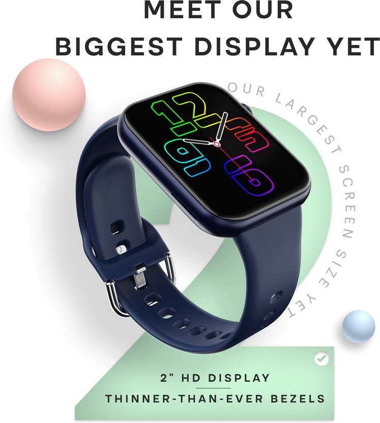 Noise Impact 2&quot; HD Display with Bluetooth Calling, Metallic Build &amp; Functional Crown Smartwatch  (Blue Strap, Regular)