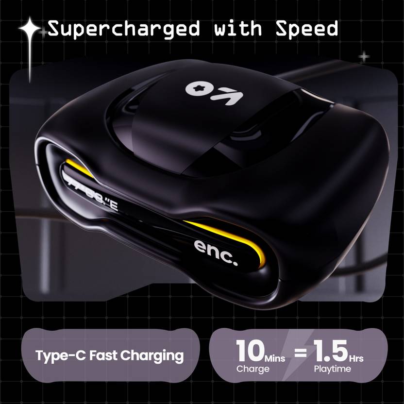 GOBOULT (previously Boult) Astra with Quad Mic ENC, 48Hrs Battery, Low Latency Gaming Bluetooth (Black Gloss, True Wireless)